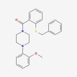 molecular formula C25H26N2O2S B4074295 1-[2-(benzylthio)benzoyl]-4-(2-methoxyphenyl)piperazine 