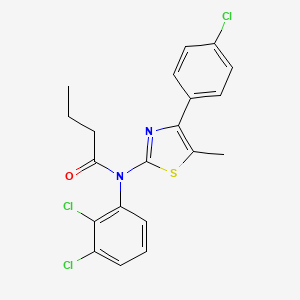 molecular formula C20H17Cl3N2OS B4074297 N-[4-(4-chlorophenyl)-5-methyl-1,3-thiazol-2-yl]-N-(2,3-dichlorophenyl)butanamide 