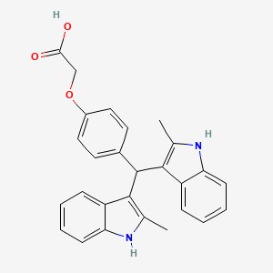 molecular formula C27H24N2O3 B4074309 {4-[bis(2-methyl-1H-indol-3-yl)methyl]phenoxy}acetic acid 