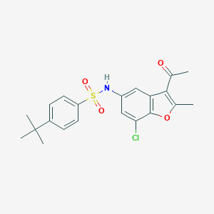 N-(3-acetyl-7-chloro-2-methyl-1-benzofuran-5-yl)-4-tert-butylbenzenesulfonamide