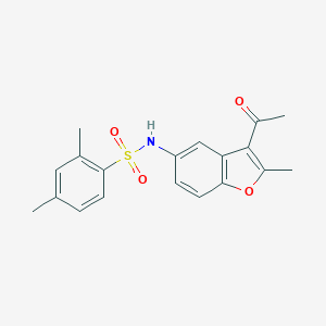molecular formula C19H19NO4S B407433 N-(3-acetyl-2-methyl-1-benzofuran-5-yl)-2,4-dimethylbenzenesulfonamide CAS No. 420842-52-0