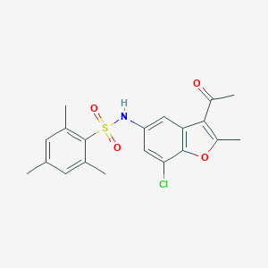 N-(3-acetyl-7-chloro-2-methyl-1-benzofuran-5-yl)-2,4,6-trimethylbenzenesulfonamide