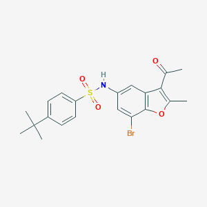 N-(3-acetyl-7-bromo-2-methyl-1-benzofuran-5-yl)-4-tert-butylbenzenesulfonamide
