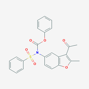molecular formula C24H19NO6S B407439 Phenyl (3-acetyl-2-methyl-1-benzofuran-5-yl)(phenylsulfonyl)carbamate 