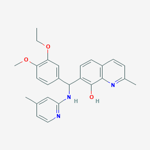 7-{(3-ethoxy-4-methoxyphenyl)[(4-methyl-2-pyridinyl)amino]methyl}-2-methyl-8-quinolinol