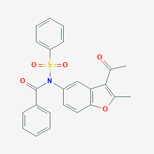 N-(3-acetyl-2-methyl-1-benzofuran-5-yl)-N-(benzenesulfonyl)benzamide