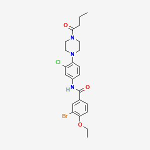 molecular formula C23H27BrClN3O3 B4074405 3-bromo-N-[4-(4-butyryl-1-piperazinyl)-3-chlorophenyl]-4-ethoxybenzamide 