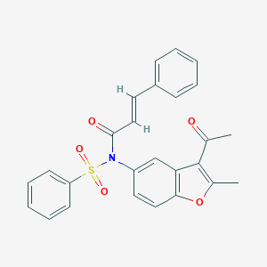 N-(3-acetyl-2-methyl-1-benzofuran-5-yl)-N-cinnamoylbenzenesulfonamide