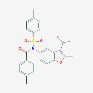 N-(3-acetyl-2-methyl-1-benzofuran-5-yl)-4-methyl-N-(4-methylbenzoyl)benzenesulfonamide