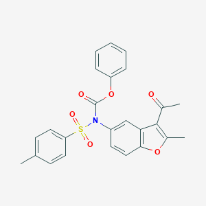 molecular formula C25H21NO6S B407450 Phenyl (3-acetyl-2-methylbenzofuran-5-yl)(tosyl)carbamate CAS No. 380480-51-3