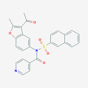 molecular formula C27H20N2O5S B407451 N-(3-acetyl-2-methyl-1-benzofuran-5-yl)-N-isonicotinoyl-2-naphthalenesulfonamide CAS No. 448208-29-5
