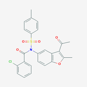 molecular formula C25H20ClNO5S B407453 N-(3-acetyl-2-methyl-1-benzofuran-5-yl)-N-(2-chlorobenzoyl)-4-methylbenzenesulfonamide 