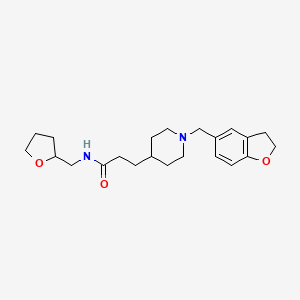 molecular formula C22H32N2O3 B4074538 3-[1-(2,3-dihydro-1-benzofuran-5-ylmethyl)-4-piperidinyl]-N-(tetrahydro-2-furanylmethyl)propanamide 