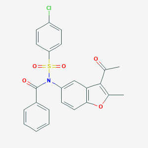 molecular formula C24H18ClNO5S B407454 N-(3-acetyl-2-methyl-1-benzofuran-5-yl)-N-benzoyl-4-chlorobenzenesulfonamide 