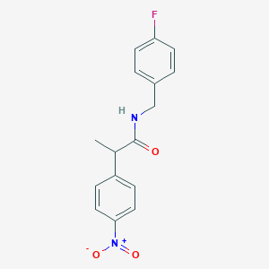 molecular formula C16H15FN2O3 B4074558 N-(4-fluorobenzyl)-2-(4-nitrophenyl)propanamide 