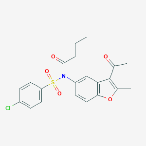 N-(3-acetyl-2-methyl-1-benzofuran-5-yl)-N-butyryl-4-chlorobenzenesulfonamide