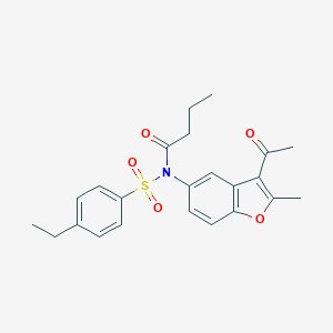 N-(3-acetyl-2-methyl-1-benzofuran-5-yl)-N-butyryl-4-ethylbenzenesulfonamide