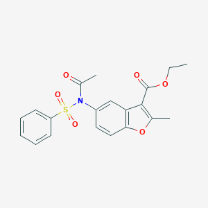 molecular formula C20H19NO6S B407466 Ethyl 5-[acetyl(phenylsulfonyl)amino]-2-methyl-1-benzofuran-3-carboxylate CAS No. 406475-57-8