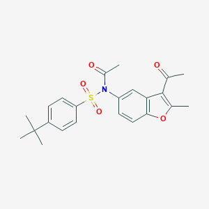 molecular formula C23H25NO5S B407467 N-(3-acetyl-2-methyl-1-benzofuran-5-yl)-N-[(4-tert-butylphenyl)sulfonyl]acetamide CAS No. 329903-75-5