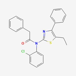 molecular formula C25H21ClN2OS B4074689 N-(2-chlorophenyl)-N-(5-ethyl-4-phenyl-1,3-thiazol-2-yl)-2-phenylacetamide 