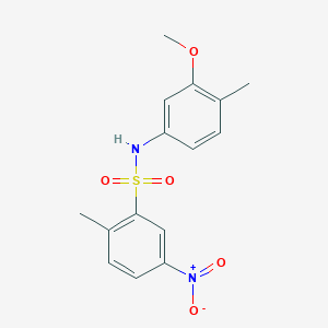 molecular formula C15H16N2O5S B4074705 N-(3-methoxy-4-methylphenyl)-2-methyl-5-nitrobenzenesulfonamide 