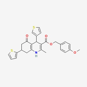 molecular formula C27H25NO4S2 B4074714 4-methoxybenzyl 2-methyl-5-oxo-7-(2-thienyl)-4-(3-thienyl)-1,4,5,6,7,8-hexahydro-3-quinolinecarboxylate 