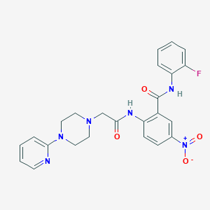 N-(2-fluorophenyl)-5-nitro-2-({[4-(2-pyridinyl)-1-piperazinyl]acetyl}amino)benzamide