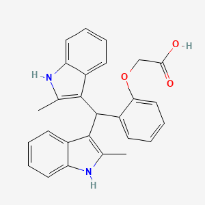 {2-[bis(2-methyl-1H-indol-3-yl)methyl]phenoxy}acetic acid