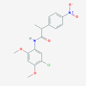 molecular formula C17H17ClN2O5 B4074801 N-(5-chloro-2,4-dimethoxyphenyl)-2-(4-nitrophenyl)propanamide 