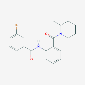 molecular formula C21H23BrN2O2 B4074859 3-bromo-N-{2-[(2,6-dimethyl-1-piperidinyl)carbonyl]phenyl}benzamide 