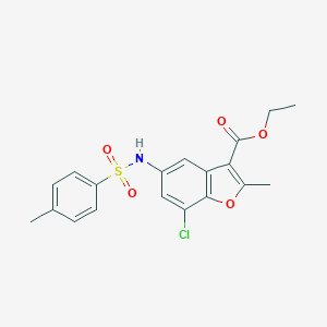 Ethyl 7-chloro-2-methyl-5-{[(4-methylphenyl)sulfonyl]amino}-1-benzofuran-3-carboxylate