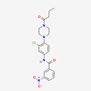 molecular formula C21H23ClN4O4 B4074903 N-[4-(4-butyryl-1-piperazinyl)-3-chlorophenyl]-3-nitrobenzamide 