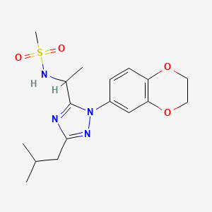 molecular formula C17H24N4O4S B4074944 N-{1-[1-(2,3-dihydro-1,4-benzodioxin-6-yl)-3-isobutyl-1H-1,2,4-triazol-5-yl]ethyl}methanesulfonamide 