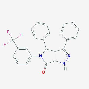 molecular formula C24H16F3N3O B407499 3,4-Diphenyl-5-(3-trifluoromethyl-phenyl)-4,5-dihydro-1H-pyrrolo[3,4-c]pyrazol-6 