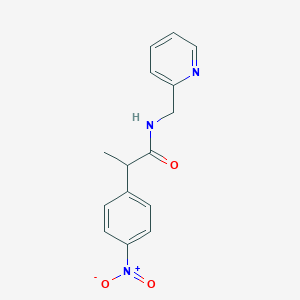 molecular formula C15H15N3O3 B4074994 2-(4-nitrophenyl)-N-(2-pyridinylmethyl)propanamide 