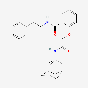 molecular formula C27H32N2O3 B4075015 2-[2-(1-adamantylamino)-2-oxoethoxy]-N-(2-phenylethyl)benzamide 