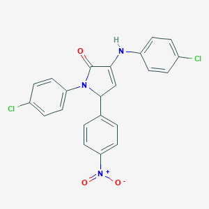 molecular formula C22H15Cl2N3O3 B407503 1-(4-chlorophenyl)-3-[(4-chlorophenyl)amino]-5-{4-nitrophenyl}-1,5-dihydro-2H-pyrrol-2-one 