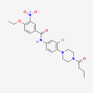 molecular formula C23H27ClN4O5 B4075032 N-[4-(4-butyryl-1-piperazinyl)-3-chlorophenyl]-4-ethoxy-3-nitrobenzamide 