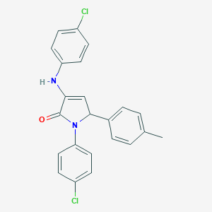 molecular formula C23H18Cl2N2O B407504 1-(p-Chlorophenyl)-3-(p-chloroanilino)-5-(p-tolyl)-1H-pyrrole-2(5H)-one 