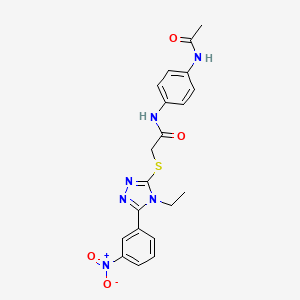 N-[4-(acetylamino)phenyl]-2-{[4-ethyl-5-(3-nitrophenyl)-4H-1,2,4-triazol-3-yl]thio}acetamide