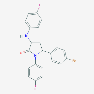 molecular formula C22H15BrF2N2O B407505 5-(4-bromophenyl)-1-(4-fluorophenyl)-3-[(4-fluorophenyl)amino]-1,5-dihydro-2H-pyrrol-2-one 