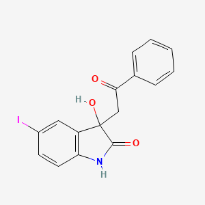 3-hydroxy-5-iodo-3-(2-oxo-2-phenylethyl)-1,3-dihydro-2H-indol-2-one