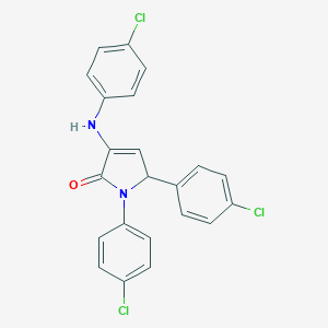 molecular formula C22H15Cl3N2O B407506 1,5-bis(4-chlorophenyl)-3-[(4-chlorophenyl)amino]-1,5-dihydro-2H-pyrrol-2-one 