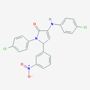 molecular formula C22H15Cl2N3O3 B407507 1-(4-chlorophenyl)-3-[(4-chlorophenyl)amino]-5-{3-nitrophenyl}-1,5-dihydro-2H-pyrrol-2-one 