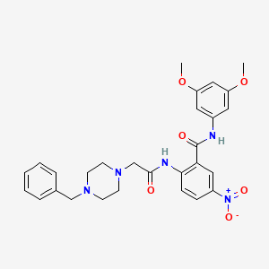 molecular formula C28H31N5O6 B4075086 2-{[(4-benzyl-1-piperazinyl)acetyl]amino}-N-(3,5-dimethoxyphenyl)-5-nitrobenzamide 
