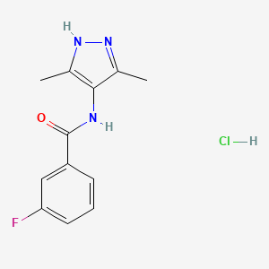 molecular formula C12H13ClFN3O B4075097 N-(3,5-dimethyl-1H-pyrazol-4-yl)-3-fluorobenzamide hydrochloride 