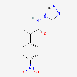 molecular formula C11H11N5O3 B4075100 2-(4-nitrophenyl)-N-4H-1,2,4-triazol-4-ylpropanamide 