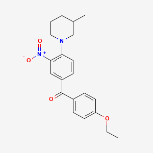 molecular formula C21H24N2O4 B4075104 (4-ethoxyphenyl)[4-(3-methyl-1-piperidinyl)-3-nitrophenyl]methanone 