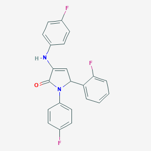 molecular formula C22H15F3N2O B407511 3-(4-fluoroanilino)-5-(2-fluorophenyl)-1-(4-fluorophenyl)-1,5-dihydro-2H-pyrrol-2-one 