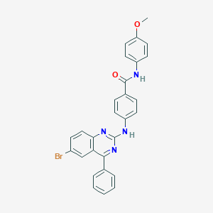 molecular formula C28H21BrN4O2 B407513 4-[(6-bromo-4-phenylquinazolin-2-yl)amino]-N-(4-methoxyphenyl)benzamide CAS No. 313398-13-9